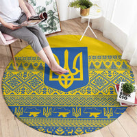 Ukraine Trident Christmas Round Carpet Vyshyvanka Patterns - Wonder Print Shop