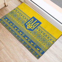 Ukraine Trident Christmas Rubber Doormat Vyshyvanka Patterns - Wonder Print Shop
