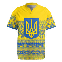 Ukraine Trident Christmas Rugby Jersey Vyshyvanka Patterns - Wonder Print Shop