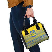 Ukraine Trident Christmas Shoulder Handbag Vyshyvanka Patterns - Wonder Print Shop