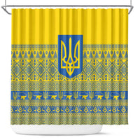Ukraine Trident Christmas Shower Curtain Vyshyvanka Patterns - Wonder Print Shop