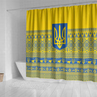 Ukraine Trident Christmas Shower Curtain Vyshyvanka Patterns - Wonder Print Shop