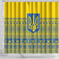 Ukraine Trident Christmas Shower Curtain Vyshyvanka Patterns - Wonder Print Shop