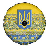 Ukraine Trident Christmas Spare Tire Cover Vyshyvanka Patterns - Wonder Print Shop