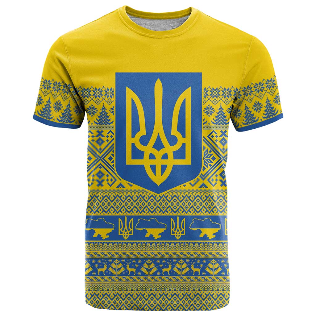 Ukraine Trident Christmas T Shirt Vyshyvanka Patterns - Wonder Print Shop