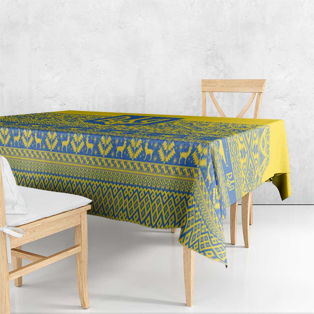Ukraine Trident Christmas Tablecloth Vyshyvanka Patterns - Wonder Print Shop