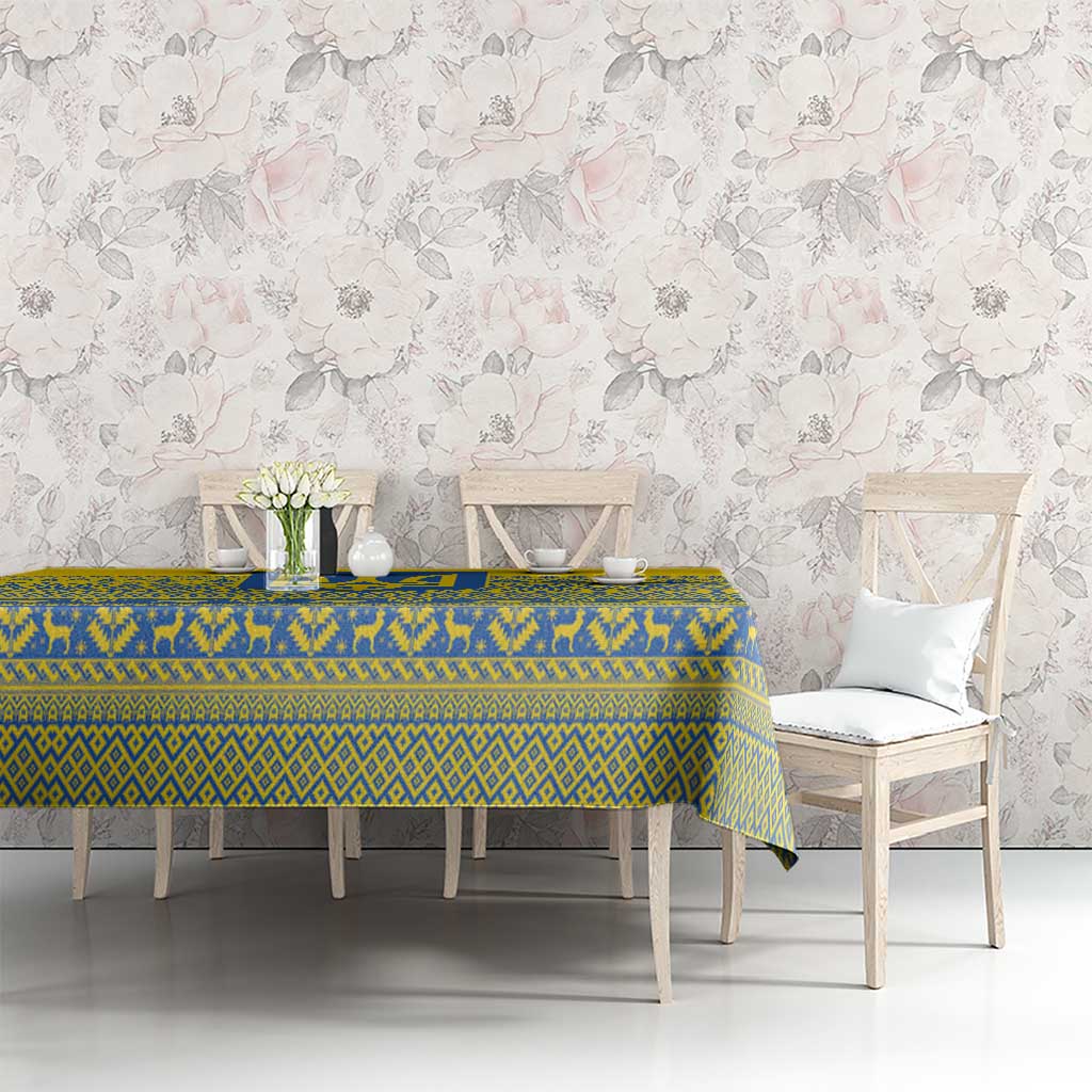 Ukraine Trident Christmas Tablecloth Vyshyvanka Patterns - Wonder Print Shop