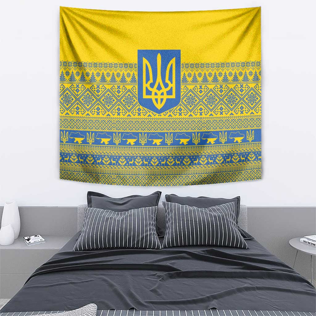 Ukraine Trident Christmas Tapestry Vyshyvanka Patterns - Wonder Print Shop