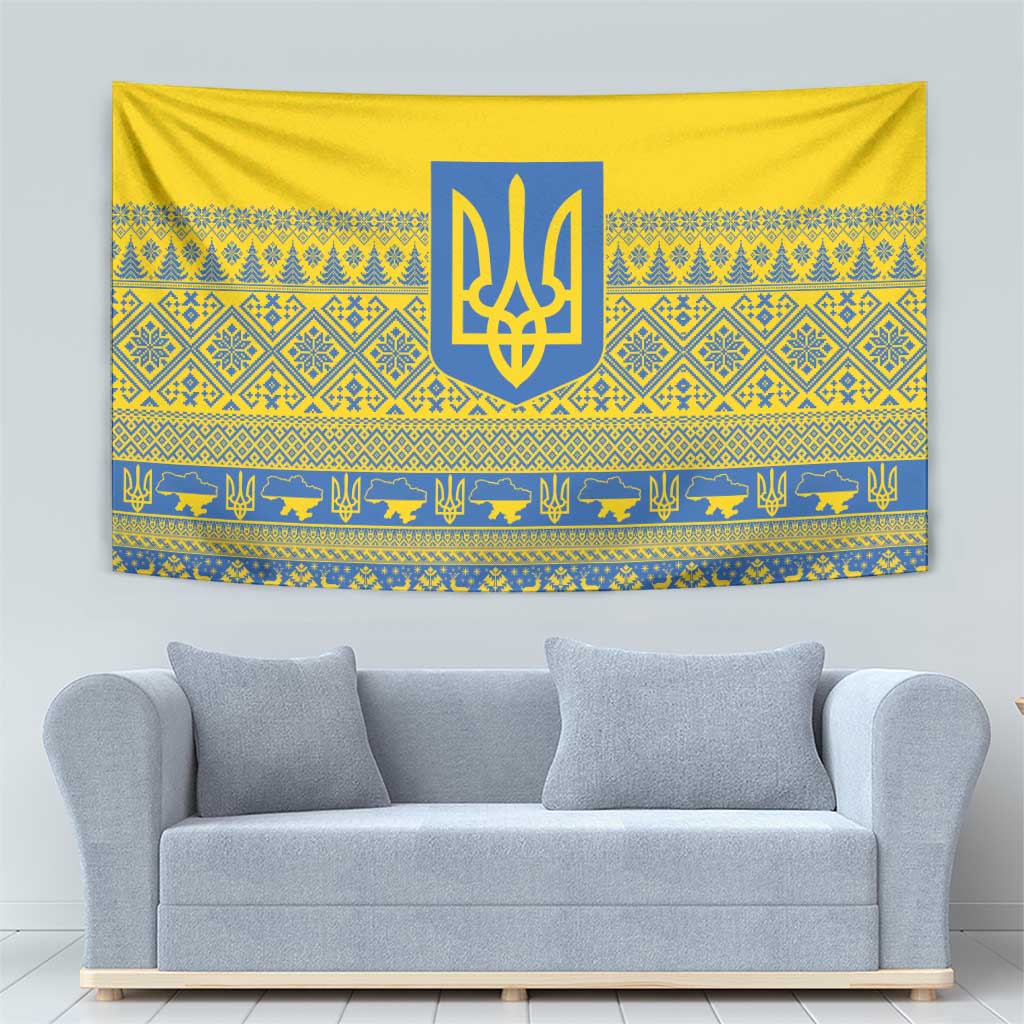 Ukraine Trident Christmas Tapestry Vyshyvanka Patterns - Wonder Print Shop