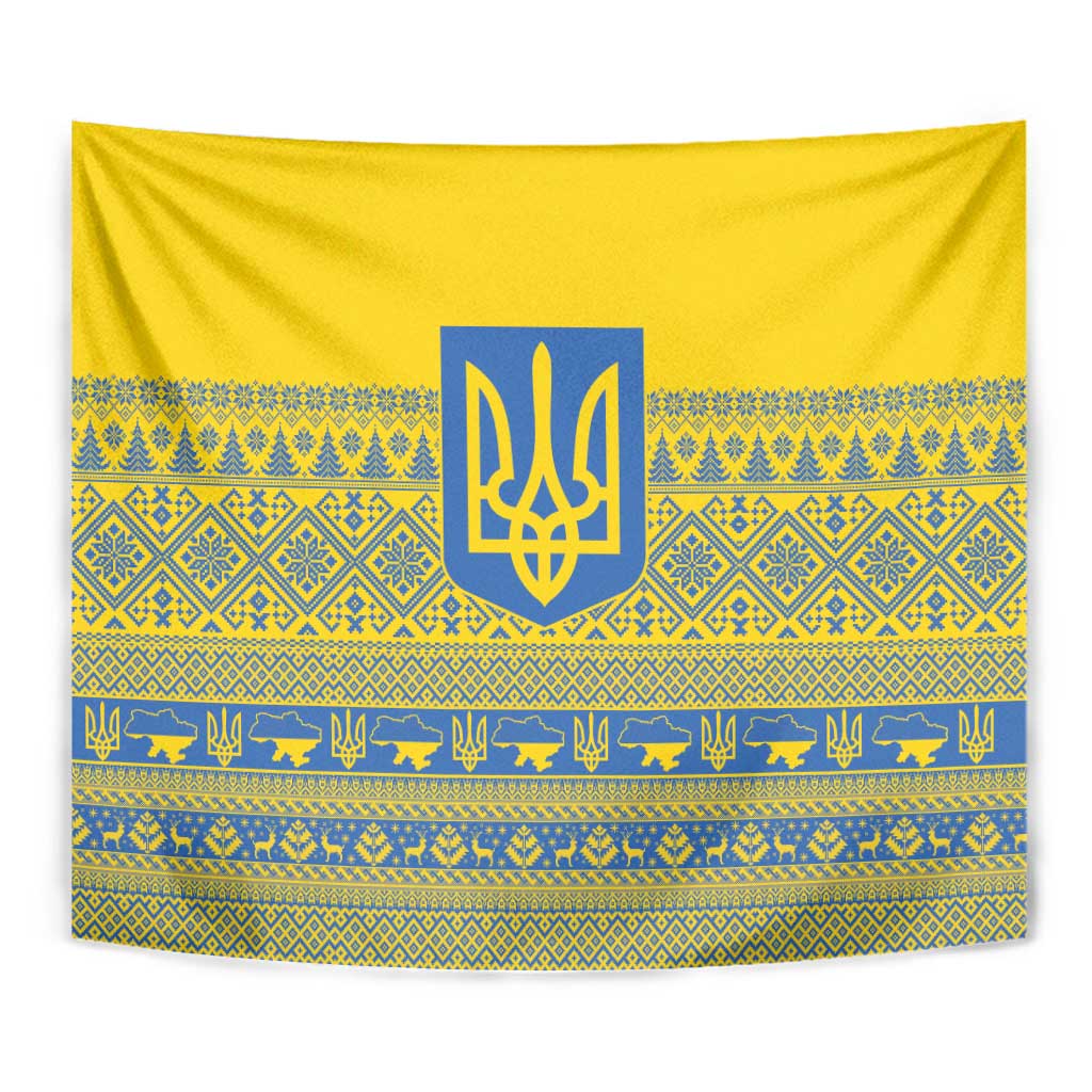 Ukraine Trident Christmas Tapestry Vyshyvanka Patterns - Wonder Print Shop