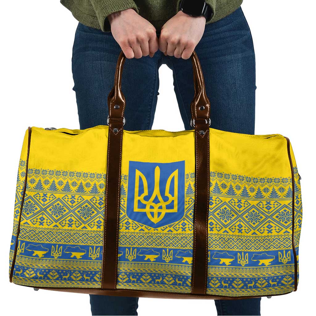 Ukraine Trident Christmas Travel Bag Vyshyvanka Patterns - Wonder Print Shop