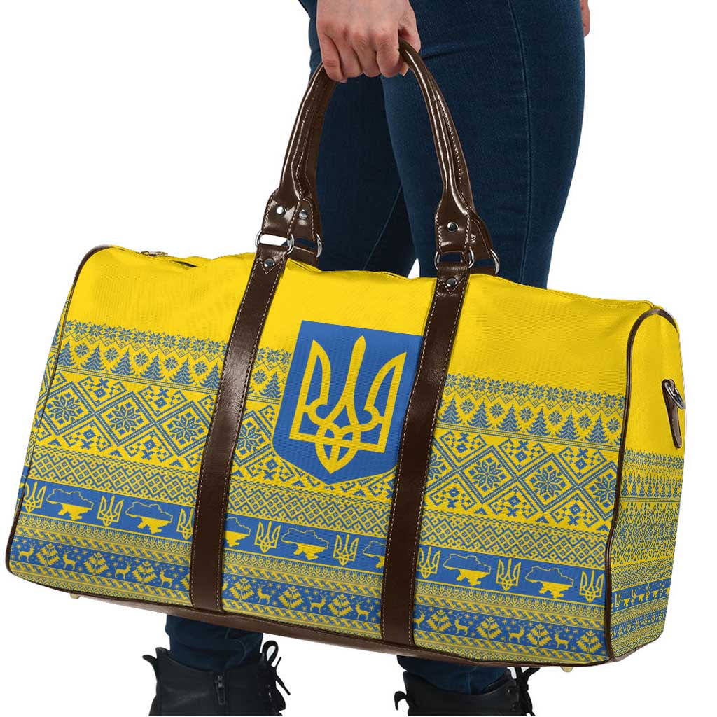 Ukraine Trident Christmas Travel Bag Vyshyvanka Patterns - Wonder Print Shop