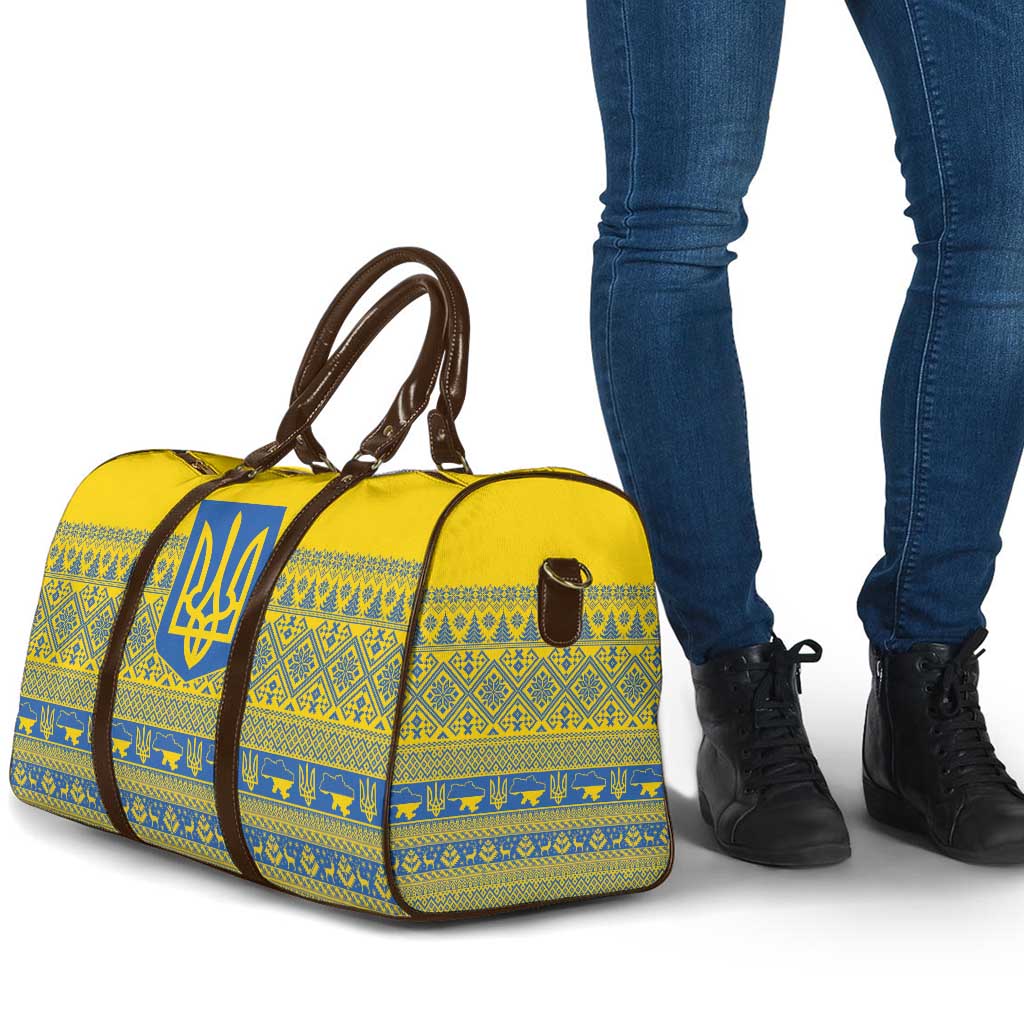 Ukraine Trident Christmas Travel Bag Vyshyvanka Patterns - Wonder Print Shop