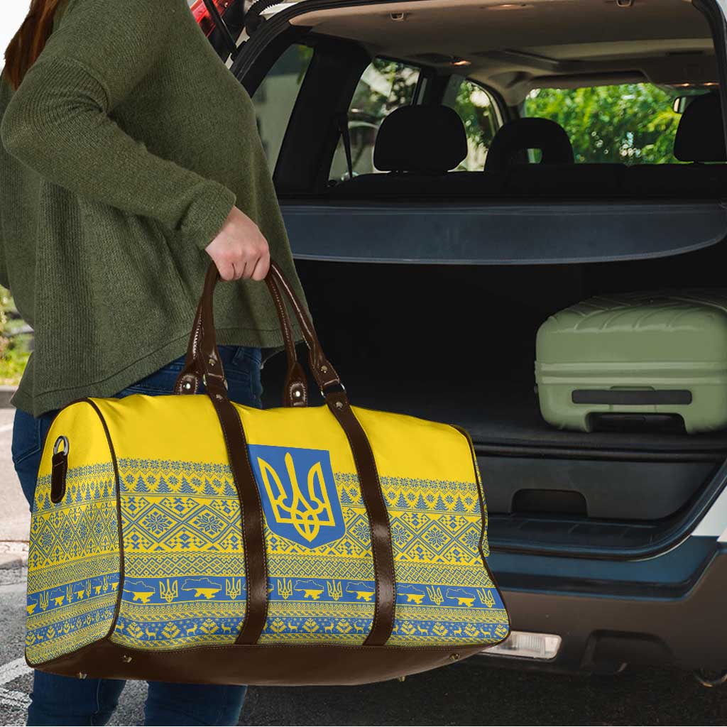 Ukraine Trident Christmas Travel Bag Vyshyvanka Patterns - Wonder Print Shop