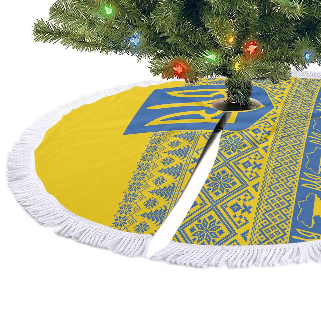 Ukraine Trident Christmas Tree Skirt Vyshyvanka Patterns - Wonder Print Shop