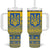 Ukraine Trident Christmas Tumbler With Handle Vyshyvanka Patterns - Wonder Print Shop