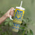 Ukraine Trident Christmas Tumbler With Handle Vyshyvanka Patterns - Wonder Print Shop