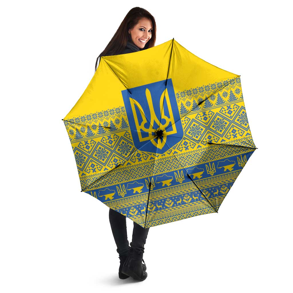 Ukraine Trident Christmas Umbrella Vyshyvanka Patterns - Wonder Print Shop