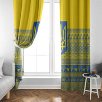 Ukraine Trident Christmas Window Curtain Vyshyvanka Patterns - Wonder Print Shop