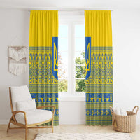 Ukraine Trident Christmas Window Curtain Vyshyvanka Patterns - Wonder Print Shop