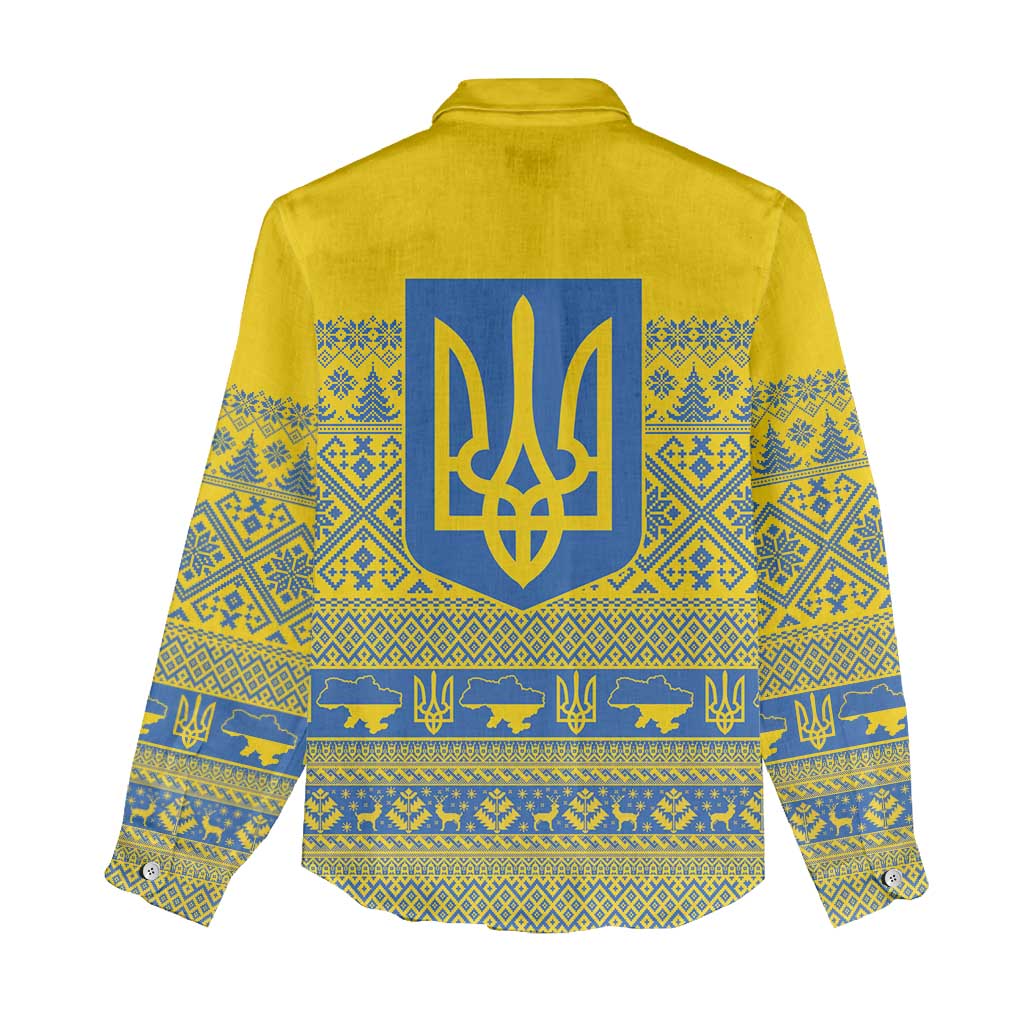 Ukraine Trident Christmas Women Casual Shirt Vyshyvanka Patterns - Wonder Print Shop