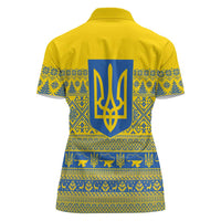 Ukraine Trident Christmas Women Polo Shirt Vyshyvanka Patterns - Wonder Print Shop