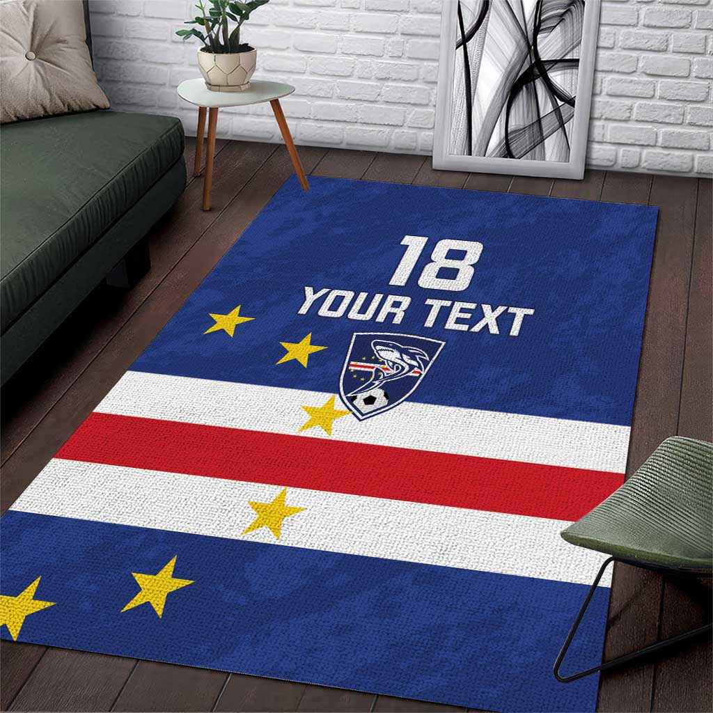 Cape Verde Football Custom Area Rug Go Champion Sporty Style - Wonder Print Shop
