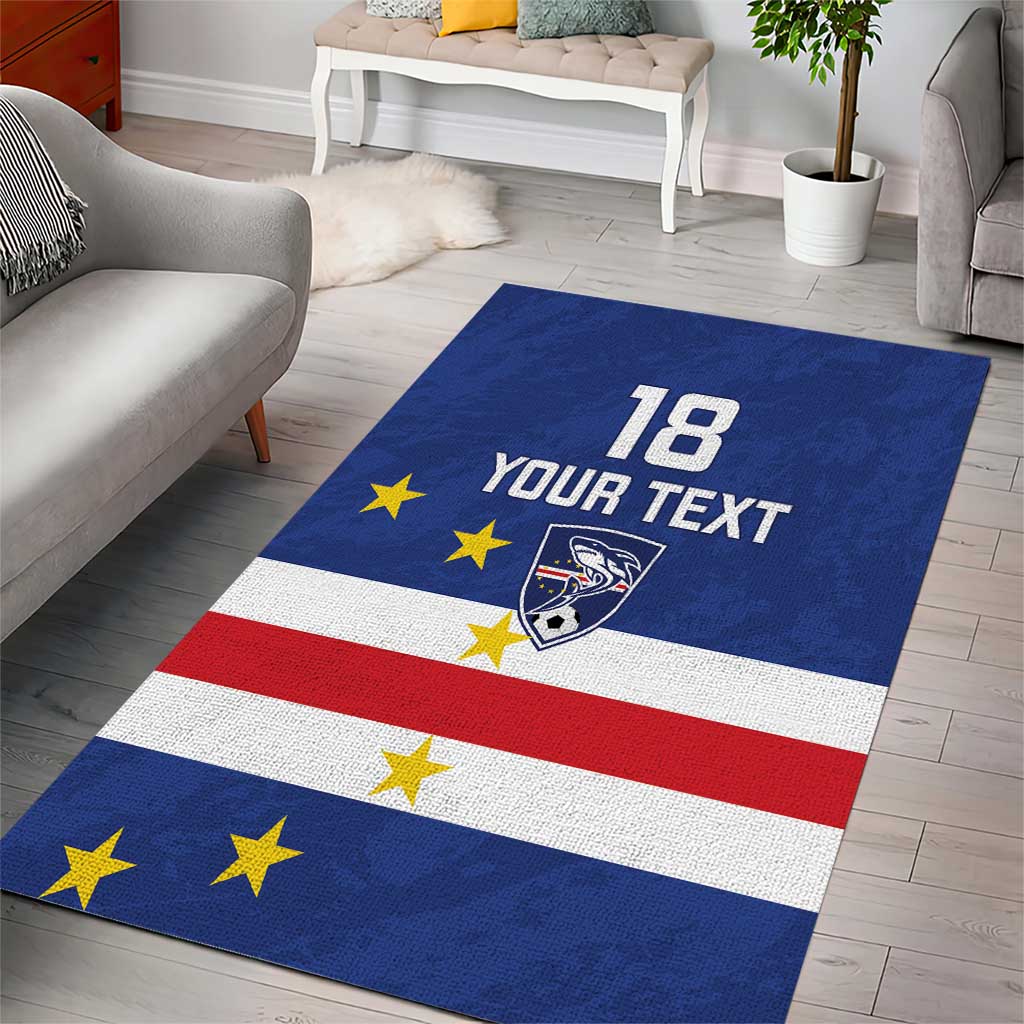 Cape Verde Football Custom Area Rug Go Champion Sporty Style - Wonder Print Shop