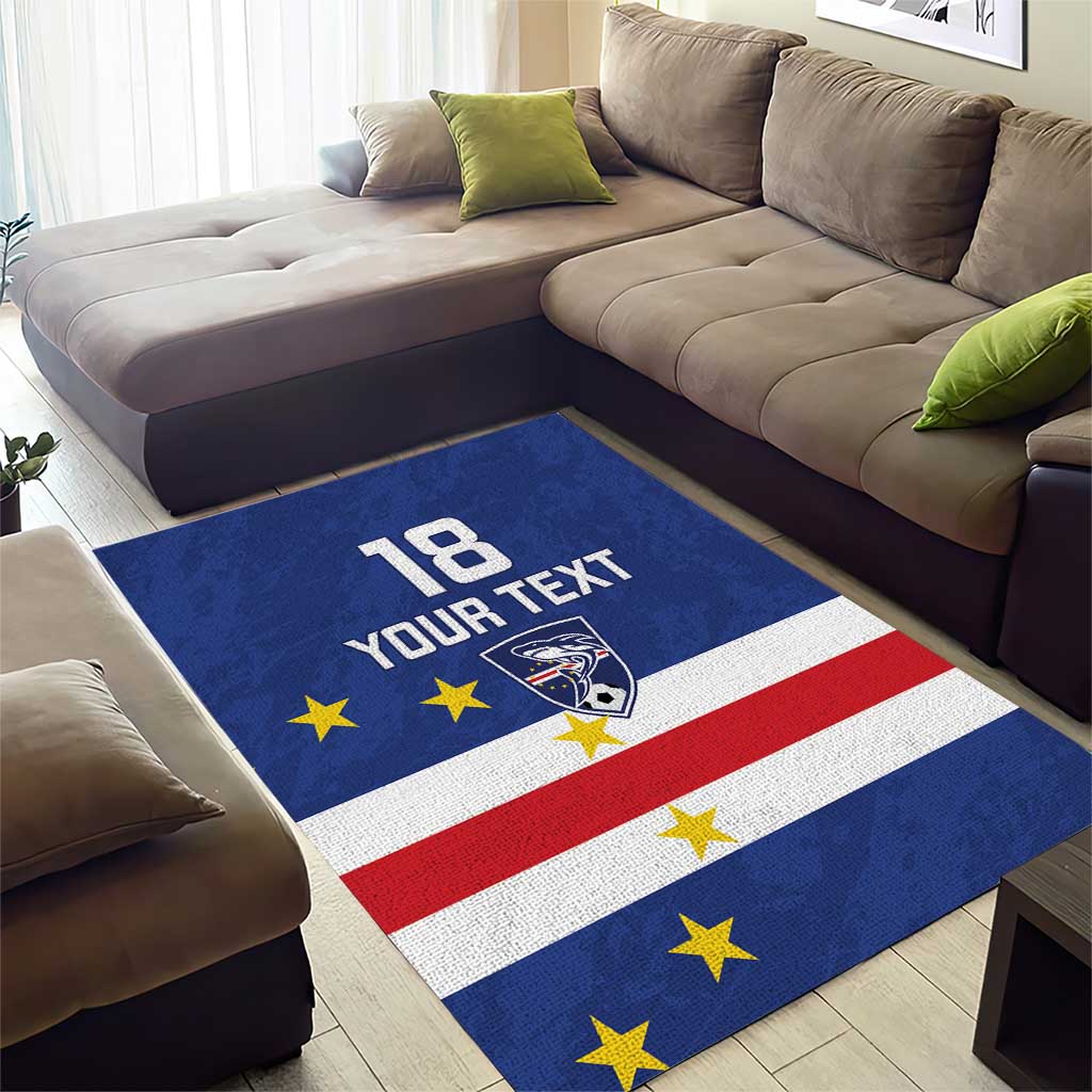 Cape Verde Football Custom Area Rug Go Champion Sporty Style - Wonder Print Shop