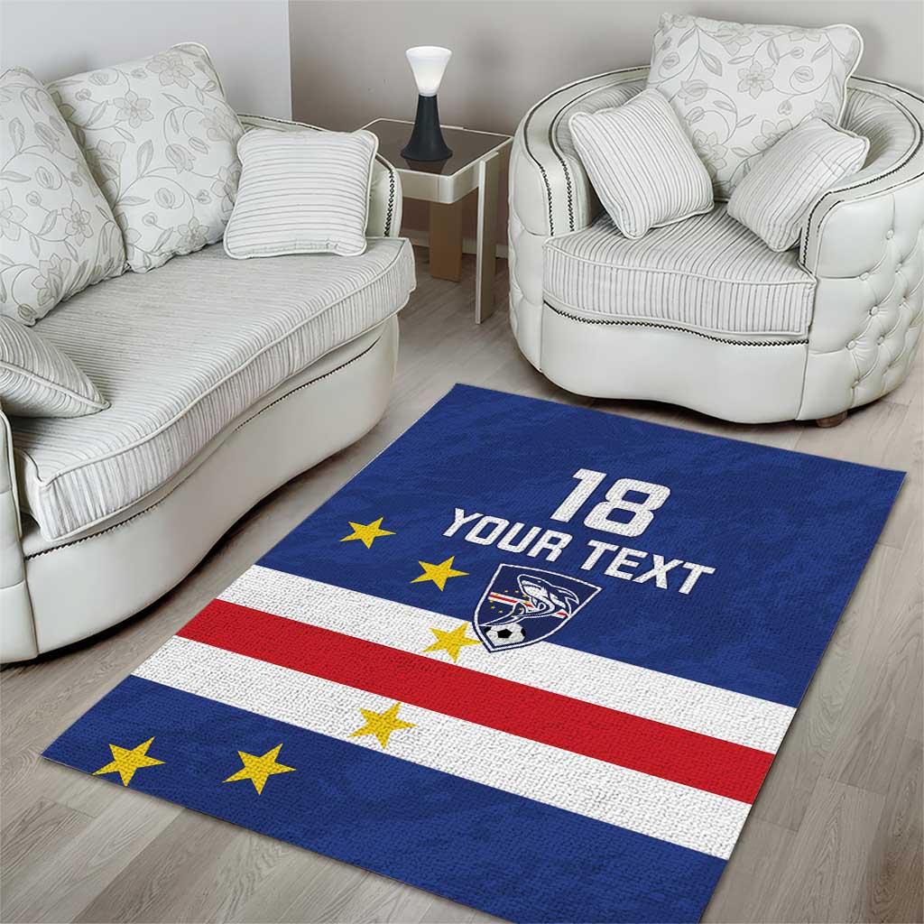 Cape Verde Football Custom Area Rug Go Champion Sporty Style - Wonder Print Shop