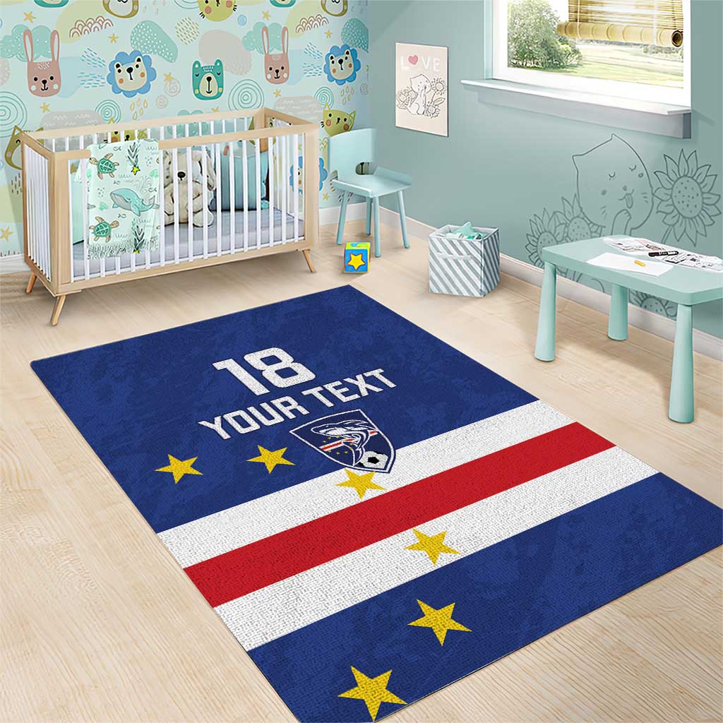 Cape Verde Football Custom Area Rug Go Champion Sporty Style - Wonder Print Shop