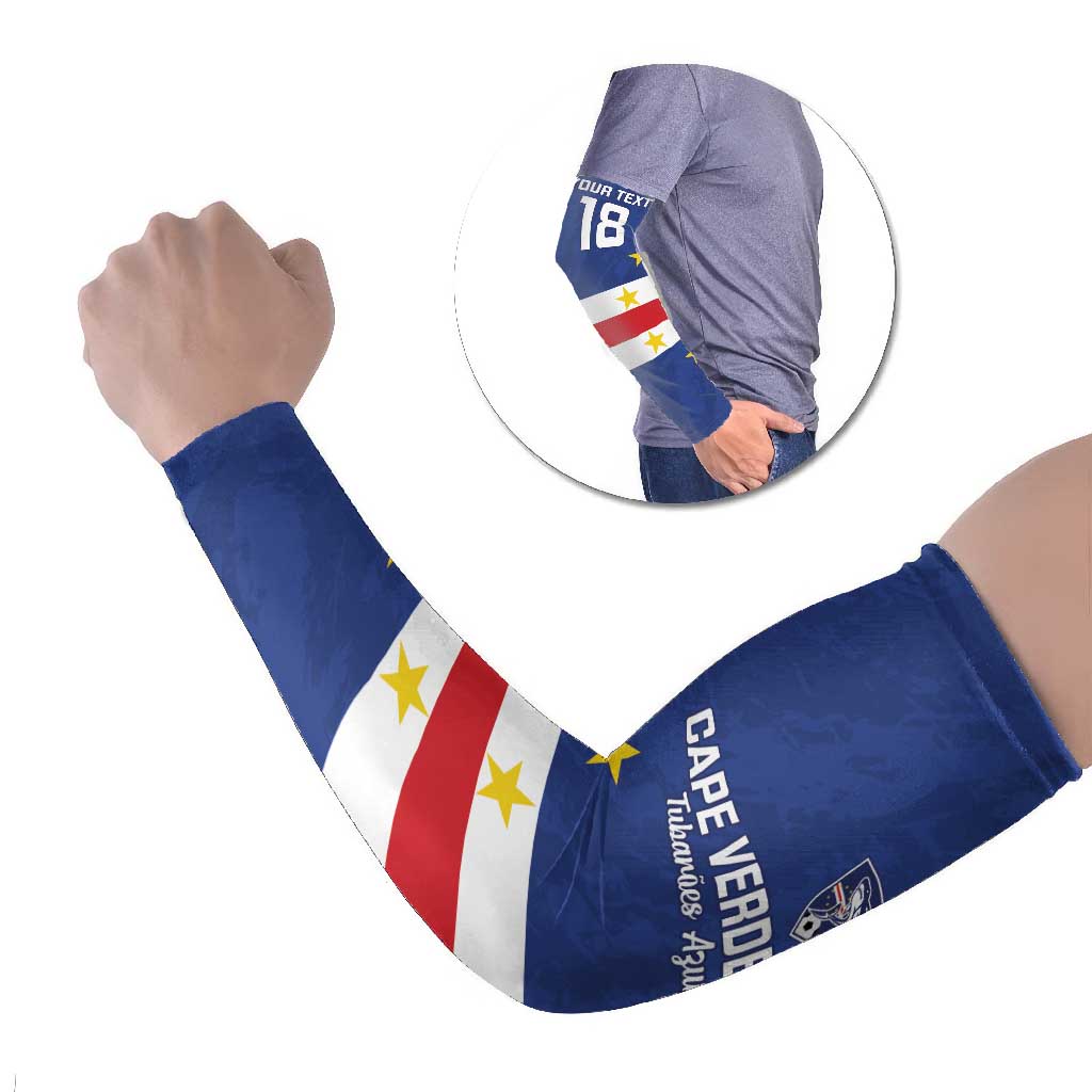 Cape Verde Football Custom Arm Sleeves Go Champion Sporty Style - Wonder Print Shop