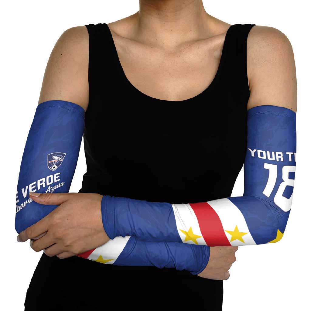 Cape Verde Football Custom Arm Sleeves Go Champion Sporty Style - Wonder Print Shop