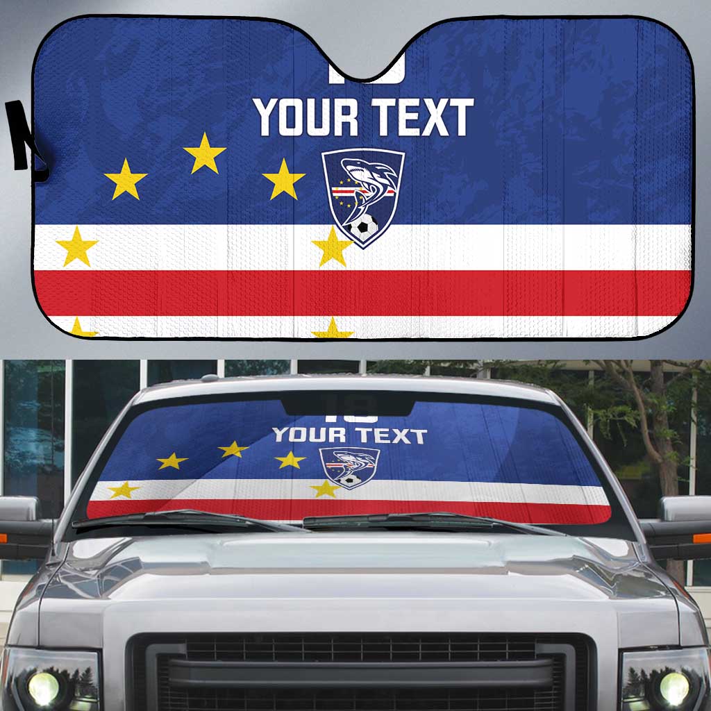 Cape Verde Football Custom Auto Sun Shade Go Champion Sporty Style - Wonder Print Shop