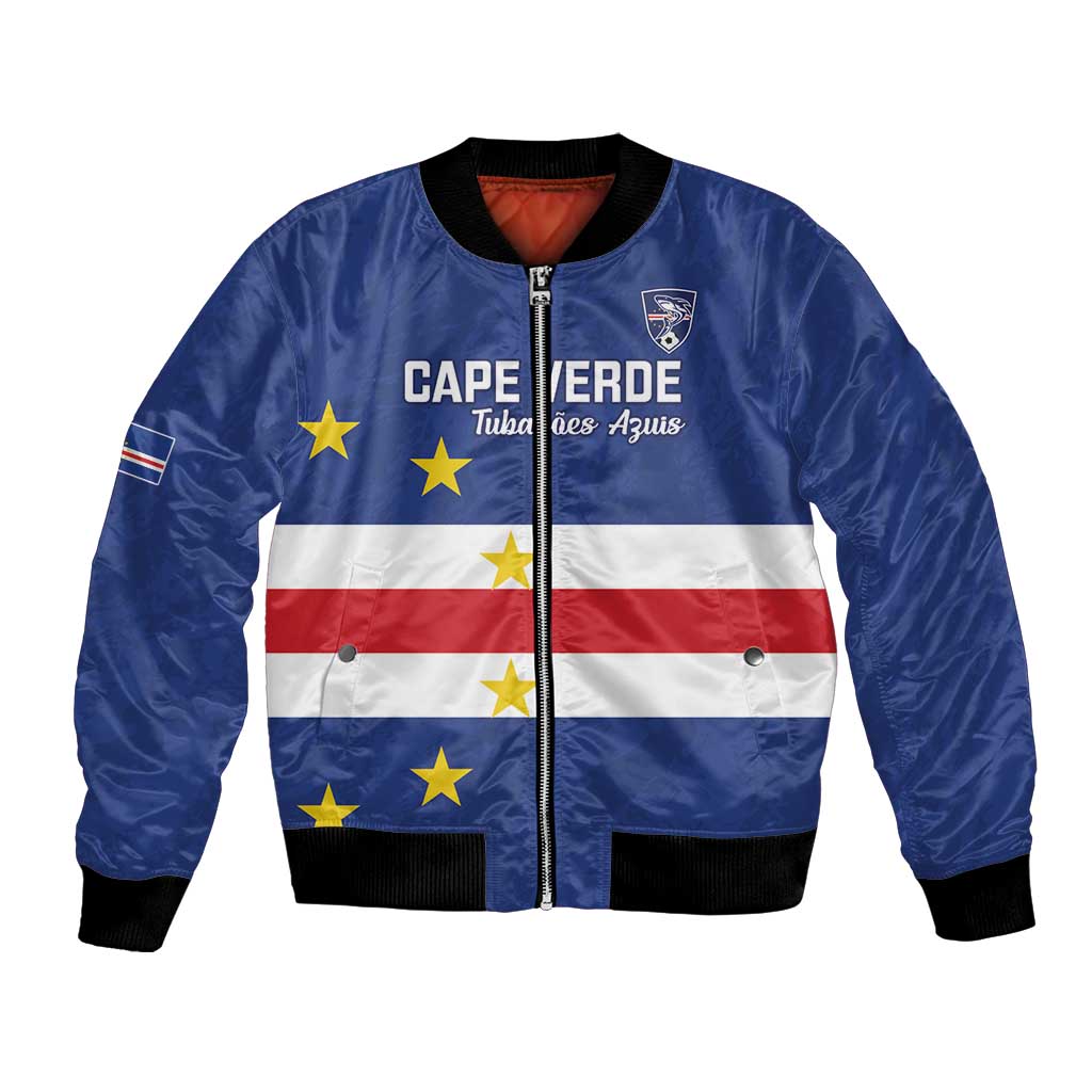 Cape Verde Football Custom Bomber Jacket Go Champion Sporty Style - Wonder Print Shop