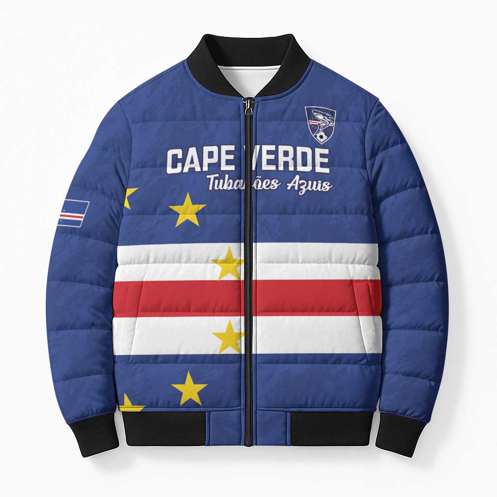 Cape Verde Football Custom Bomber Puffer Jacket Go Champion Sporty Style - Wonder Print Shop