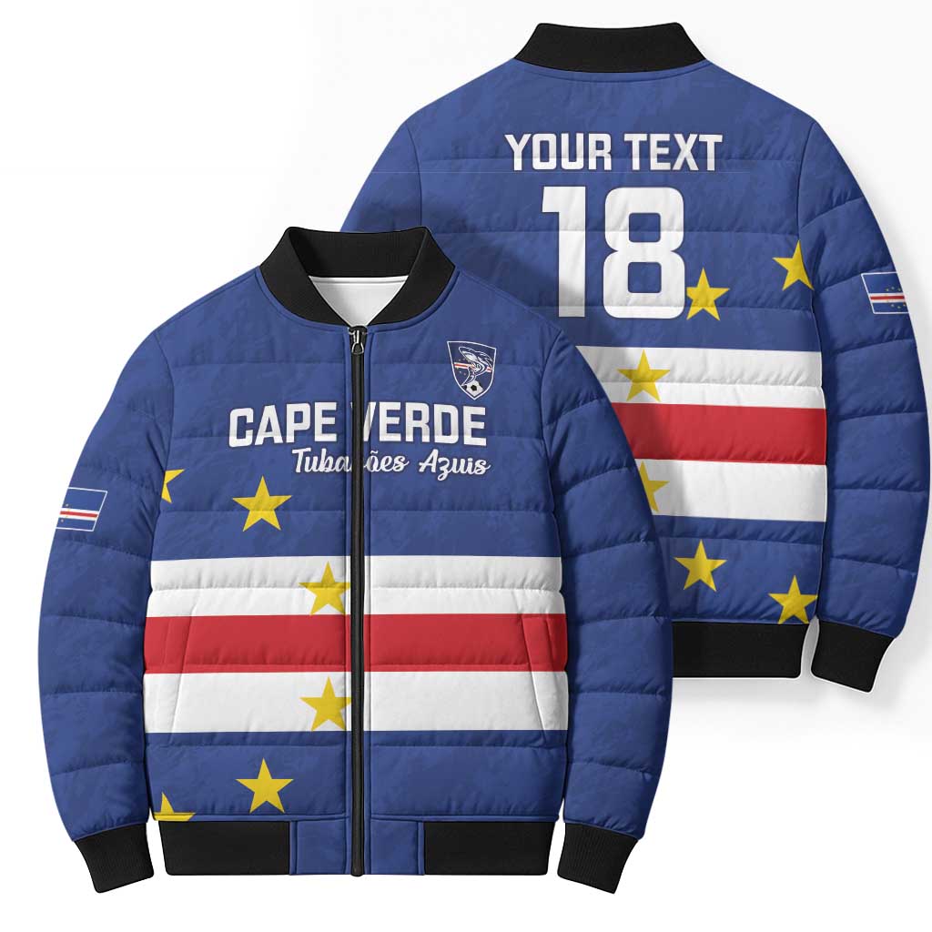 Cape Verde Football Custom Bomber Puffer Jacket Go Champion Sporty Style - Wonder Print Shop