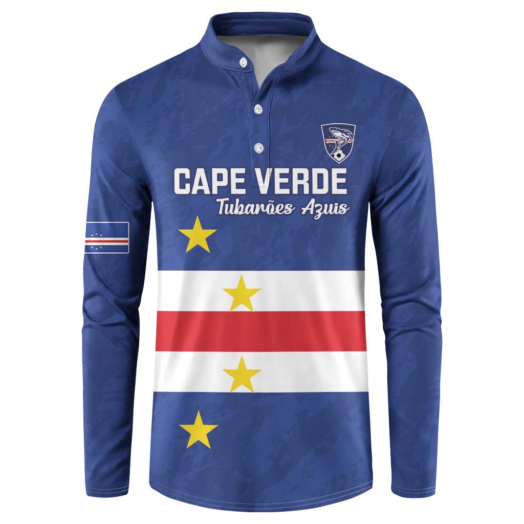 Cape Verde Football Custom Button Sweatshirt Go Champion Sporty Style - Wonder Print Shop