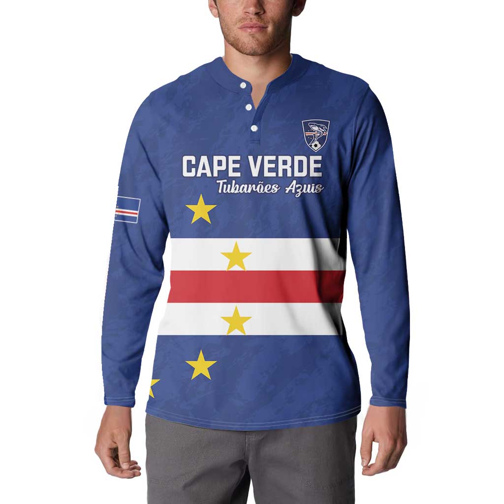 Cape Verde Football Custom Button Sweatshirt Go Champion Sporty Style - Wonder Print Shop