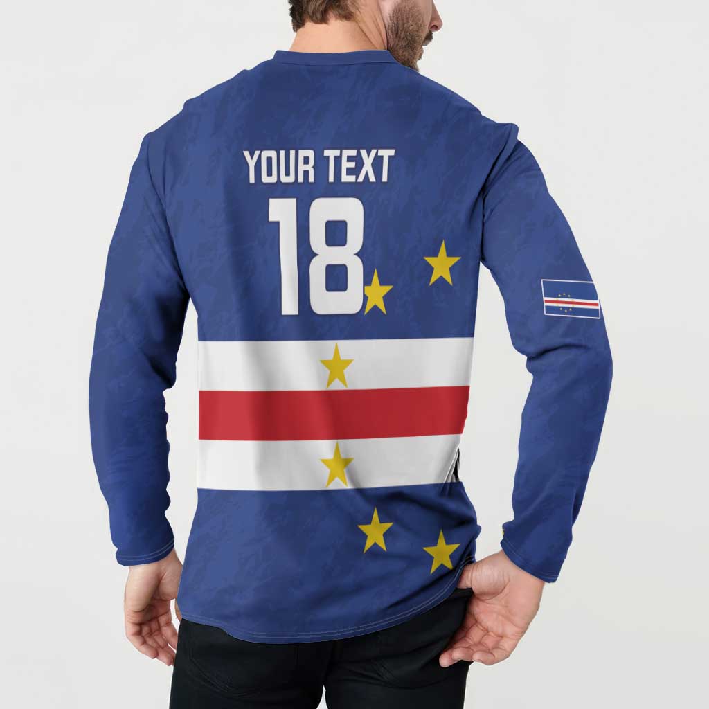 Cape Verde Football Custom Button Sweatshirt Go Champion Sporty Style - Wonder Print Shop