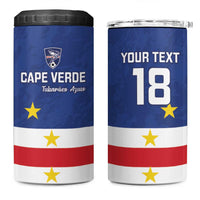 Cape Verde Football Custom 4 in 1 Can Cooler Tumbler Go Champion Sporty Style - Wonder Print Shop