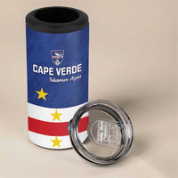 Cape Verde Football Custom 4 in 1 Can Cooler Tumbler Go Champion Sporty Style - Wonder Print Shop