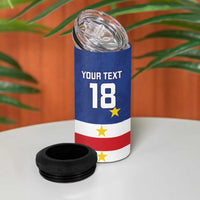 Cape Verde Football Custom 4 in 1 Can Cooler Tumbler Go Champion Sporty Style - Wonder Print Shop
