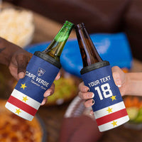 Cape Verde Football Custom 4 in 1 Can Cooler Tumbler Go Champion Sporty Style - Wonder Print Shop