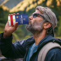 Cape Verde Football Custom 4 in 1 Can Cooler Tumbler Go Champion Sporty Style - Wonder Print Shop