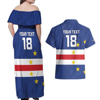 Cape Verde Football Custom Couples Matching Off Shoulder Maxi Dress and Hawaiian Shirt Go Champion Sporty Style - Wonder Print Shop