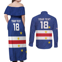 Cape Verde Football Custom Couples Matching Off Shoulder Maxi Dress and Long Sleeve Button Shirt Go Champion Sporty Style - Wonder Print Shop
