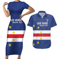 Cape Verde Football Custom Couples Matching Short Sleeve Bodycon Dress and Hawaiian Shirt Go Champion Sporty Style - Wonder Print Shop