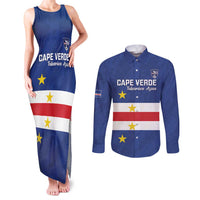 Cape Verde Football Custom Couples Matching Tank Maxi Dress and Long Sleeve Button Shirt Go Champion Sporty Style - Wonder Print Shop