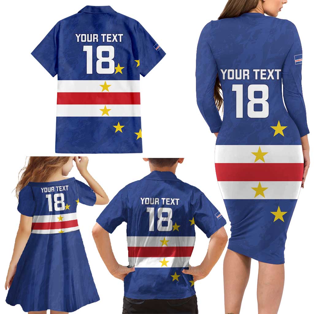 Cape Verde Football Custom Family Matching Long Sleeve Bodycon Dress and Hawaiian Shirt Go Champion Sporty Style - Wonder Print Shop